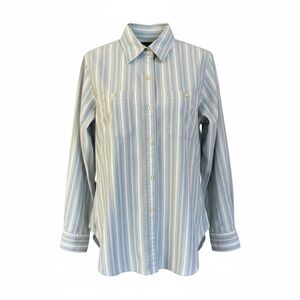 Ralph Lauren Women’s Light Blue and White Striped Shirt. Size. S/P